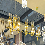 Люстра подвесная прямоугольная с 10-ю цилиндрическими плафонами LIAISON варинант исполнения - 3 | Loft Concept в Барнауле