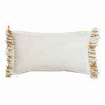 Чехол на подушку горчичного цвета с бахромой и объемным узором Ethnic mix варинант исполнения - 4 | Loft Concept в Барнауле