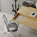 Стол письменный с выдвижным ящиком цвета древесины LEILA WORKING TABLE OAK ANTHRACITE варинант исполнения - 9 | Loft Concept в Барнауле