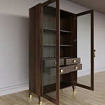 Дизайнерский шкаф витрина Elsa Dreams Walnut с 4-мя ящиками варинант исполнения - 7 | Loft Concept в Барнауле