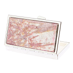 Таблетница карманная прямоугольная на 7 отделений с зеркалом и накладкой из натурального камня Турмалин Silver Stone Pillboxes варинант исполнения - 2 | Loft Concept в Барнауле