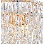 Люстра круглая с хрустальными подвесками на золотистом каркасе Roul Crystal Light варинант исполнения - 2 | Loft Concept в Барнауле