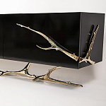 Дизайнерский комод чёрный глянцевый с основанием в виде золотых ветвей Meta Credenza  варинант исполнения - 1 | Loft Concept в Барнауле