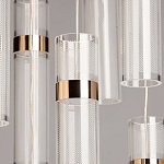 Люстра каскадная с прозрачными цилиндрическими плафонами Jenae Glass Tube Lighting варинант исполнения - 4 | Loft Concept в Барнауле