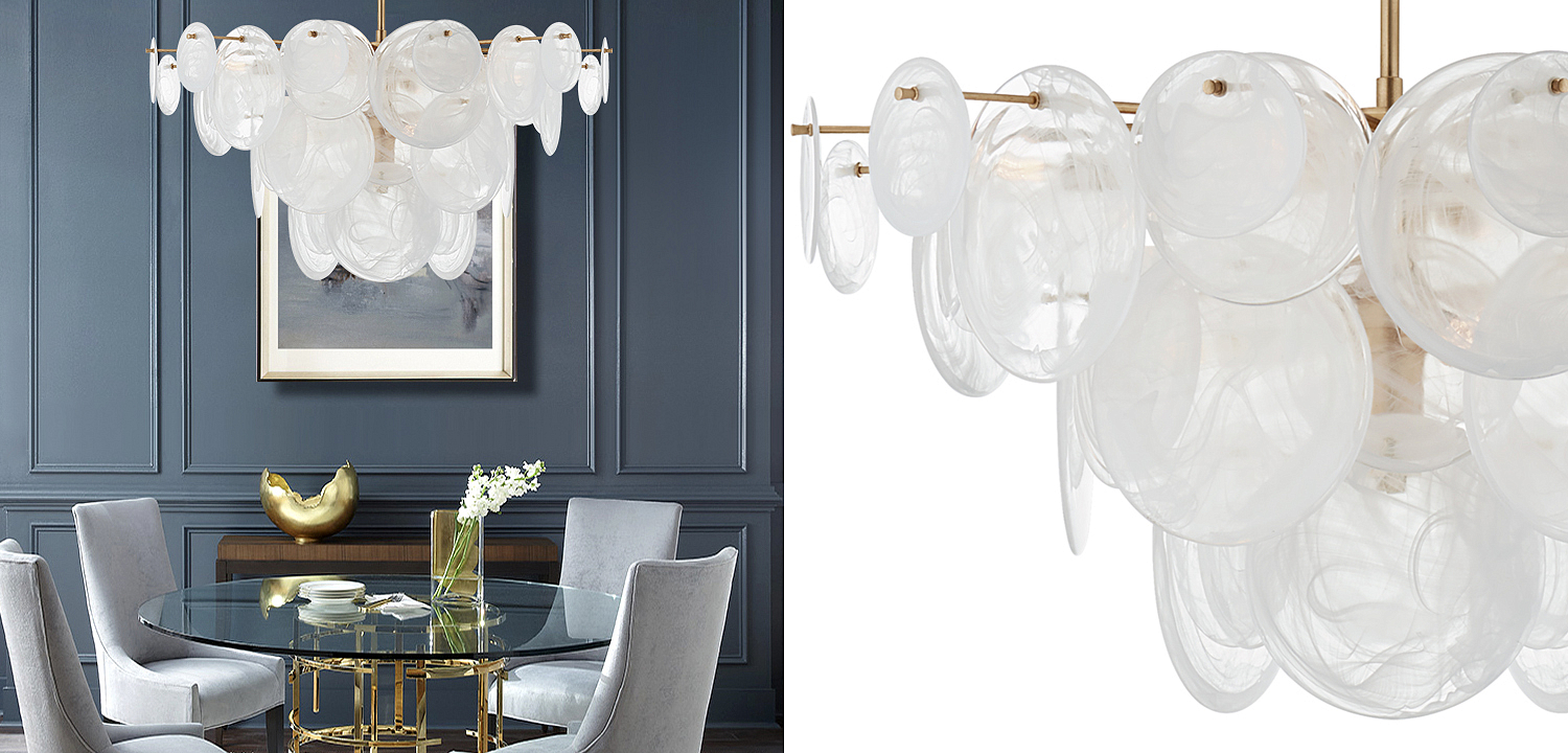 Люстра Disk Textured Glass Chandelier Люстра Disk Textured Glass Chandelier - Loft-Concept в Барнауле