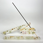 Подставка под благовония из эпоксидной смолы с цветами белая Epoxy Resin Flowers Incense Oval Stand White варинант исполнения - 4 | Loft Concept в Барнауле