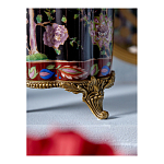 Ваза из фарфора черная с цветочной росписью и бронзовой стрекозой Spring Garden варинант исполнения - 7 | Loft Concept в Барнауле