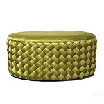 Пуф овальный плетеный оливкового цвета Pool Woven Velour варинант исполнения - 1 | Loft Concept в Барнауле