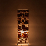 Торшер из перламутра на металлическом каркасе Indonesian Tower 2 варинант исполнения - 3 | Loft Concept в Барнауле