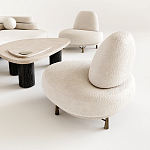 Кресло Vinsen обивка букле молочного цвета варинант исполнения - 1 | Loft Concept в Барнауле