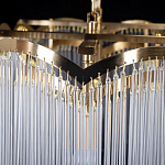 Люстра прямоугольная на цепях с прозрачными трубками и волнистым краем Nembus варинант исполнения - 11 | Loft Concept в Барнауле