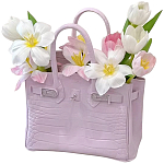 Декоративная ваза в виде сумки Birkin Bag Vase Pink варинант исполнения - 1 | Loft Concept в Барнауле