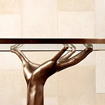 Обеденный стол с фигурным декором бронзового цвета Dichotomy racetrack варинант исполнения - 3 | Loft Concept в Барнауле