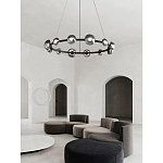 Люстра подвесная светодиодная в форме кольца Gray Ring Chandelier варинант исполнения - 2 | Loft Concept в Барнауле