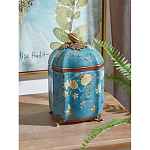 Ваза голубая с крышкой и цветочным узором Genuine Chinese Classics варинант исполнения - 2 | Loft Concept в Барнауле