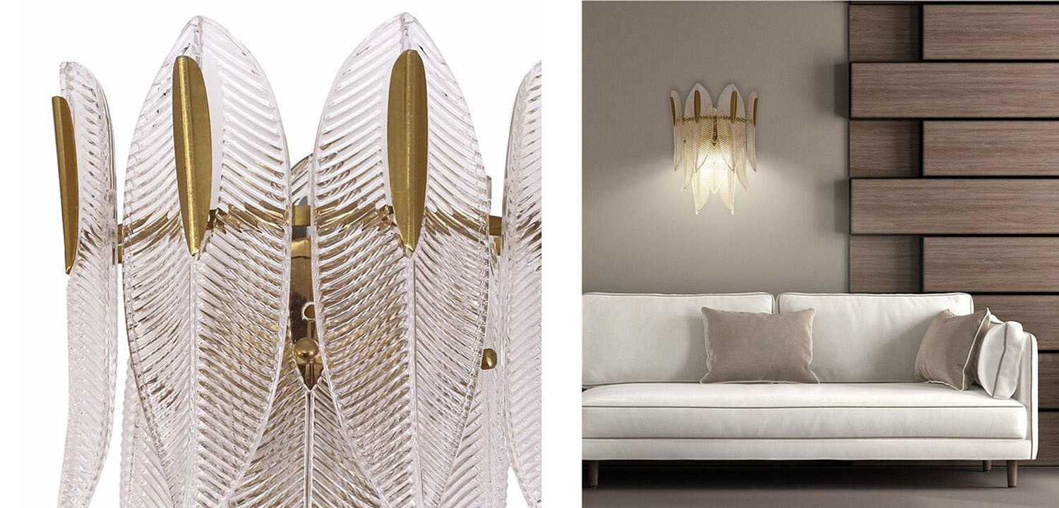 Бра Textured Glass Petals Sconce Бра Textured Glass Petals Sconce - Loft-Concept в Барнауле