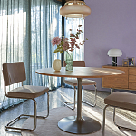 Круглый обеденный стол на одной ножке Remo Round Dining Table варинант исполнения - 6 | Loft Concept в Барнауле