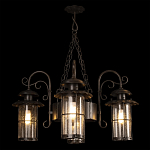 Уличная подвесная люстра с 4-мя цилиндрическими плафонами на цепях Elysian Lanterns варинант исполнения - 2 | Loft Concept в Барнауле