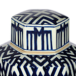 Ваза с крышкой и графическим узором в сине-белых цветах Blue & White Ornament  варинант исполнения - 4 | Loft Concept в Барнауле
