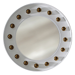 Зеркало белое с круглыми золотыми декоративными элементами Prince of the Church варинант исполнения - 1 | Loft Concept в Барнауле