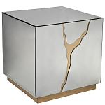 Столик журнальный зеркальный с золотым декором Gold Painted Mirror Table варинант исполнения - 1 | Loft Concept в Барнауле