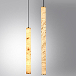 Подвесной светильник с плафоном в форме цилиндра из алебастра Cryptocrystalline Stone варинант исполнения - 3 | Loft Concept в Барнауле