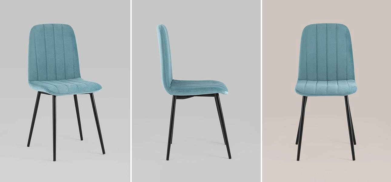 Стул Easy Chair Велюр Голубой цвет Стул Easy Chair Велюр Голубой цвет - Loft-Concept в Барнауле