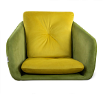 Стул с мягкой обивкой из велюра и подъемно-поворотным механизмом на колесиках Mason Green and Yellow варинант исполнения - 3 | Loft Concept в Барнауле