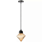 Подвесной светильник с янтарным рельефным плафоном Lamp with Frozen Glass Effect варинант исполнения - 1 | Loft Concept в Барнауле