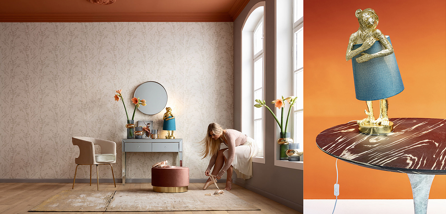 Настольная лампа Golden Monkey Hugging Lampshade Настольная лампа Golden Monkey Hugging Lampshade - Loft-Concept в Барнауле