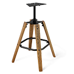 Барный стул со спинкой на 4-х коричневых ножках Черный Велюр Ava Charm варинант исполнения - 4 | Loft Concept в Барнауле