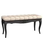 Банкетка из массива бука с бежевой обивкой из велюра Black Provence варинант исполнения - 1 | Loft Concept в Барнауле