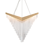 Люстра золотого цвета в форме галочки с каскадом длинных прозрачных трубок Eurofase варинант исполнения - 1 | Loft Concept в Барнауле