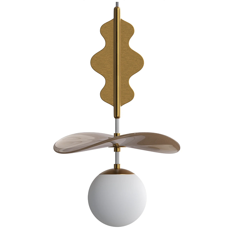 Подвес Bloomy 3 Бежевый Белый Латунь в Барнауле | Loft Concept 