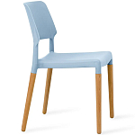Пластиковый стул на ножках из массива бука Ferret Blue варинант исполнения - 3 | Loft Concept в Барнауле