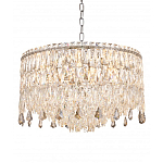 Люстра круглая с хрустальными подвесками на серебряном каркасе Roul Crystal Light варинант исполнения - 4 | Loft Concept в Барнауле