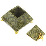 Шкатулка пирамида из натурального камня змеевик Stone Casket варинант исполнения - 2 | Loft Concept в Барнауле
