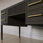 Большой Рабочий стол Primo с 5 выдвижными ящиками Темный орех варинант исполнения - 3 | Loft Concept в Барнауле