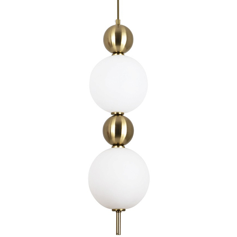 Подвесной светильник с плафонами шарами из акрила и металла Crystal Globule Spheres Hanging Lamp Белый Латунь Подвесной светильник с плафонами шарами из акрила и металла Crystal Globule Spheres Hanging Lamp Белый Латунь в Барнауле | Loft Concept