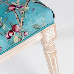 Банкетка из массива бука с цветочным принтом Turquoise Beige Chinoiserie Imperial  Garden Banquette варинант исполнения - 4 | Loft Concept в Барнауле