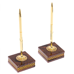 Настольный письменный набор с часами и визитницами из природного камня обсидиана Royal Present варинант исполнения - 4 | Loft Concept в Барнауле