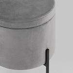 Серый пуф на черных ножках SANJAY варинант исполнения - 4 | Loft Concept в Барнауле