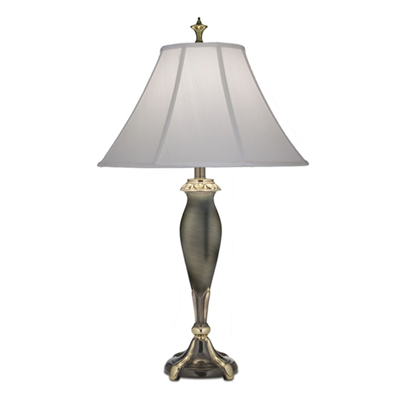 Настольная лампа с белым тканевым абажуром в форме колокола Stiffel Никель Золотой Графит Белый в Барнауле | Loft Concept 