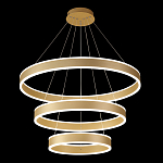 Люстра подвесная светодиодная с тремя золотистыми кольцами Ring Horizontal варинант исполнения - 2 | Loft Concept в Барнауле