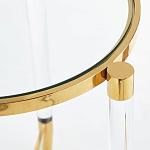 Золотой приставной столик с круглой стеклянной столешницей Weightless Table варинант исполнения - 4 | Loft Concept в Барнауле