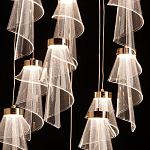 Люстра каскадная с 10-ю прозрачными плафонами Wave Line варинант исполнения - 5 | Loft Concept в Барнауле