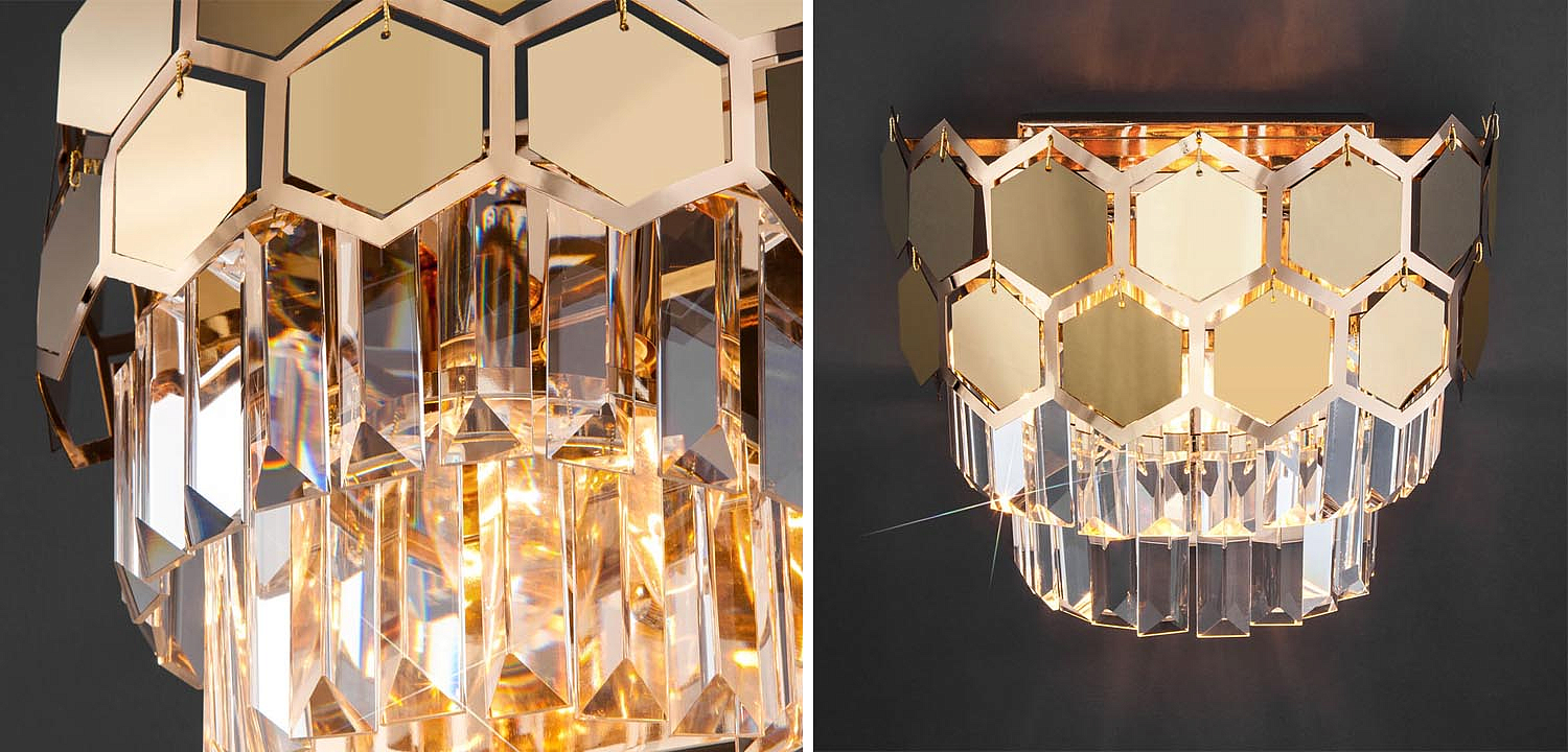 Бра Hanging Hexagon Moira Sconce gold Бра Hanging Hexagon Moira Sconce gold - Loft-Concept в Барнауле