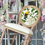 Стул бежевый из натурального бука с изображением птиц и цветов Blooming Birds варинант исполнения - 3 | Loft Concept в Барнауле