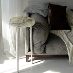 Круглый журнальный столик со столешницей из эпоксидной смолы Epoxy Resin Flowers Coffee Table варинант исполнения - 3 | Loft Concept в Барнауле