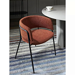Стул полукруглый мягкий с буклированной обивкой Chair with Boucle Upholstery варинант исполнения - 2 | Loft Concept в Барнауле